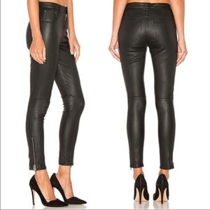 Anine Bing Classic Leather Pants Black Sz Large